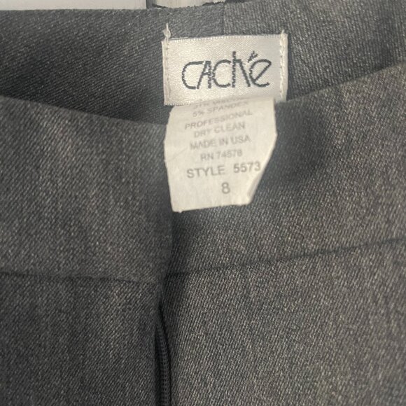 Cache gray capri pants with lace detail - Size 8 - Picture 6 of 6